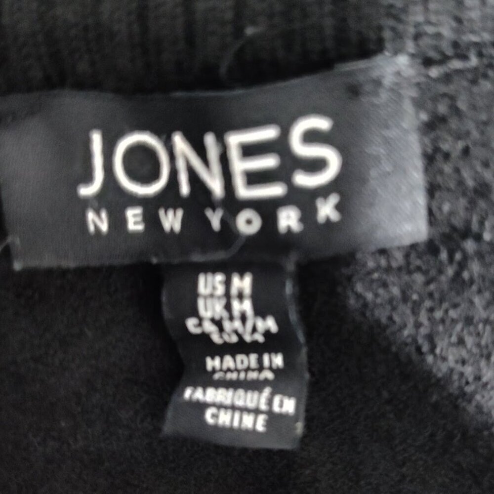 Jones New York Black Sweater Vest Women's US Medium Zipper Front Pockets - Picture 6 of 11